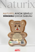 Ayıcık Şekilli Kahverengi Süngerli Çocuk Sabunu 130Gr