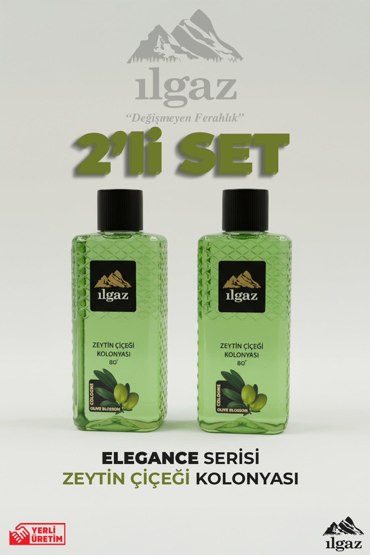Zeytin Çiçeği Kolonyası 2'li Set 80 Derece 400 ml | Elegance Series