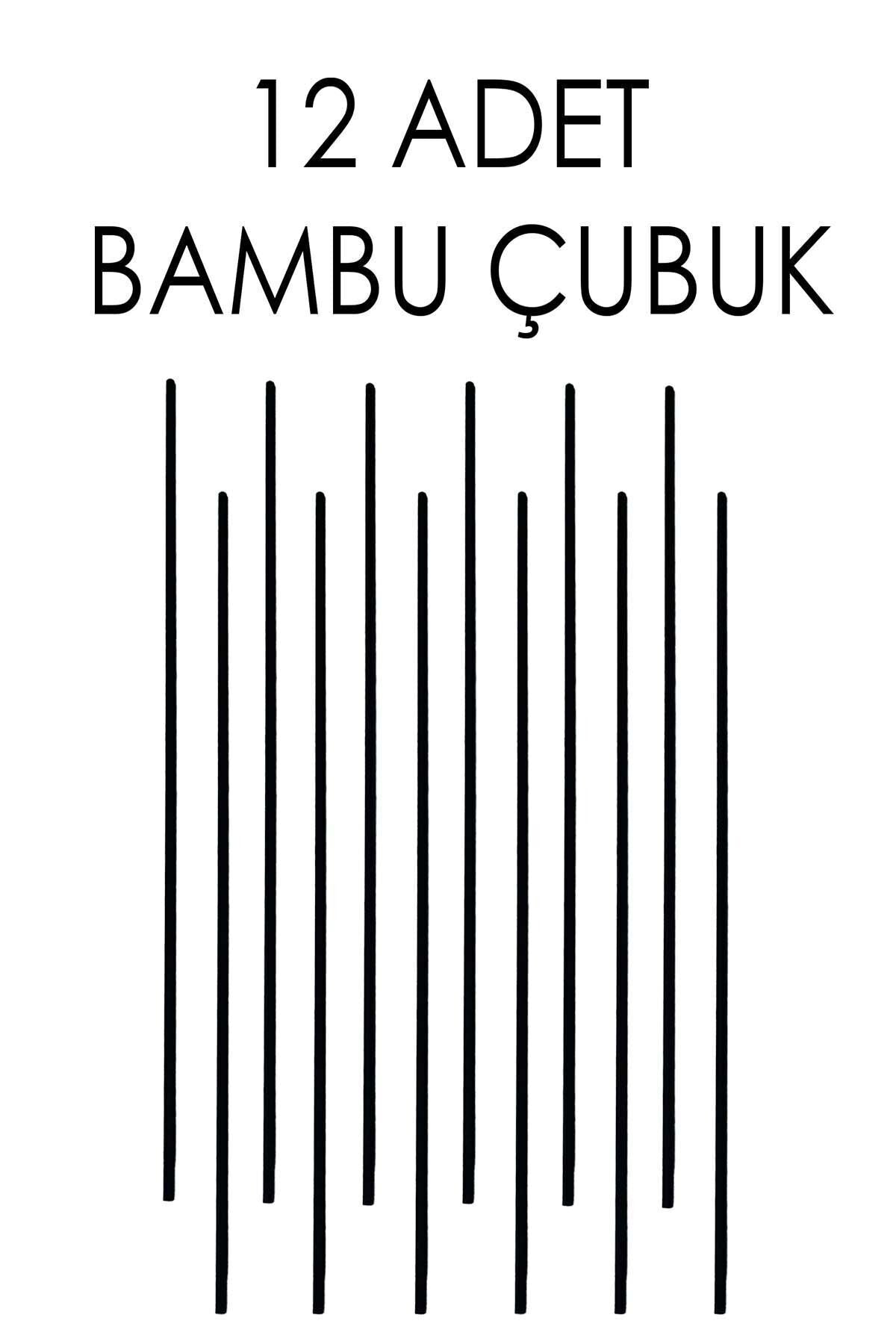 Bambu Oda Kokusu Çubuğu 20 Cm 12 Adet | Ilgaz Doğal Siyah Bambu Çubukları