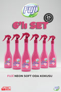 Soft Oda Spreyi 400 ml - 6'lı Eko Paket | Air Freshener Neon Pembe Çiçekler Oda Kokusu