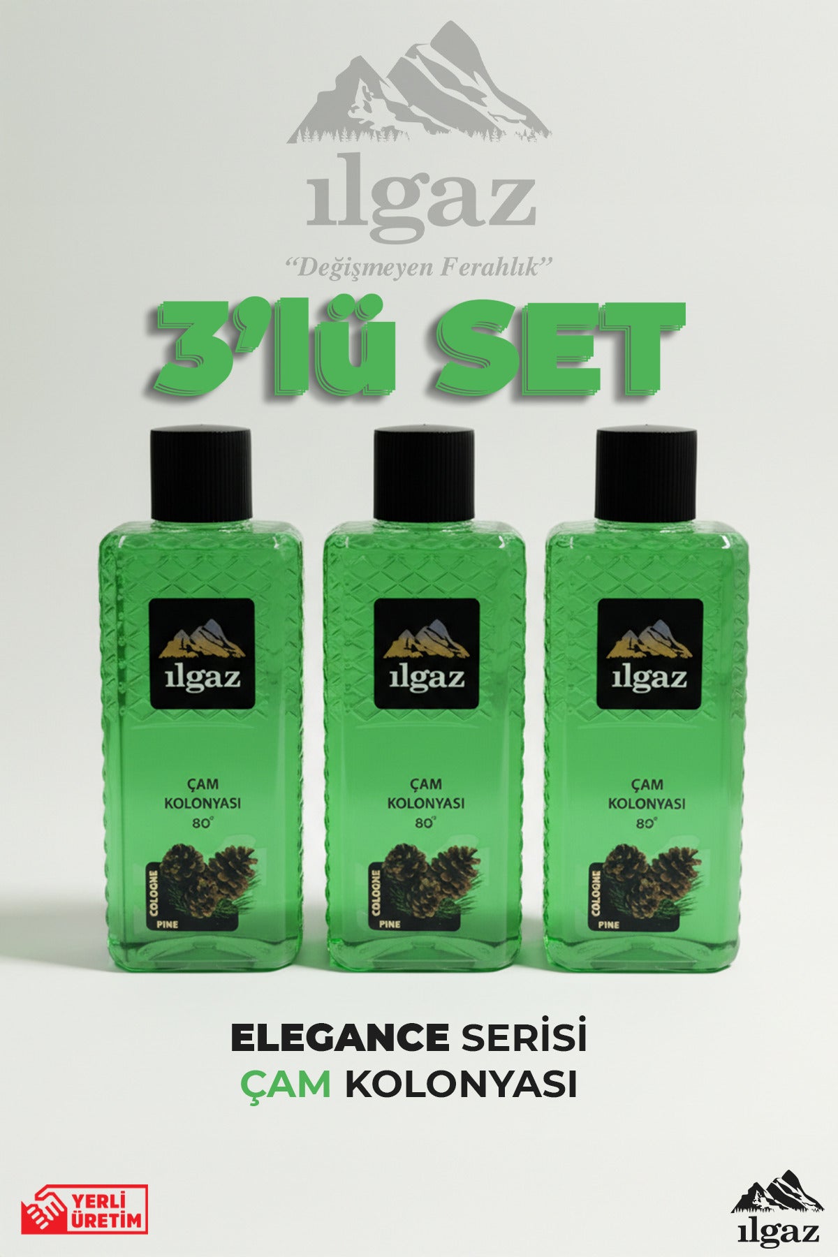 Çam Kolonyası 3'lü Set 80 Derece 400 ml | Elegance Series
