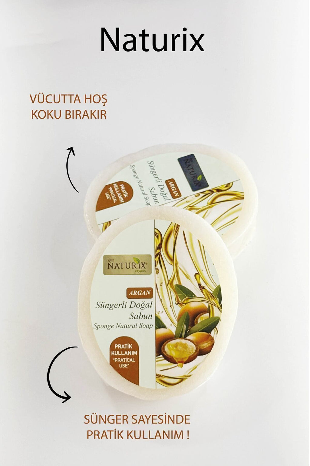 Argan Yağlı Süngerli Sabun 150 gr | Doğal Peeling Ve Nemlendirici Etki