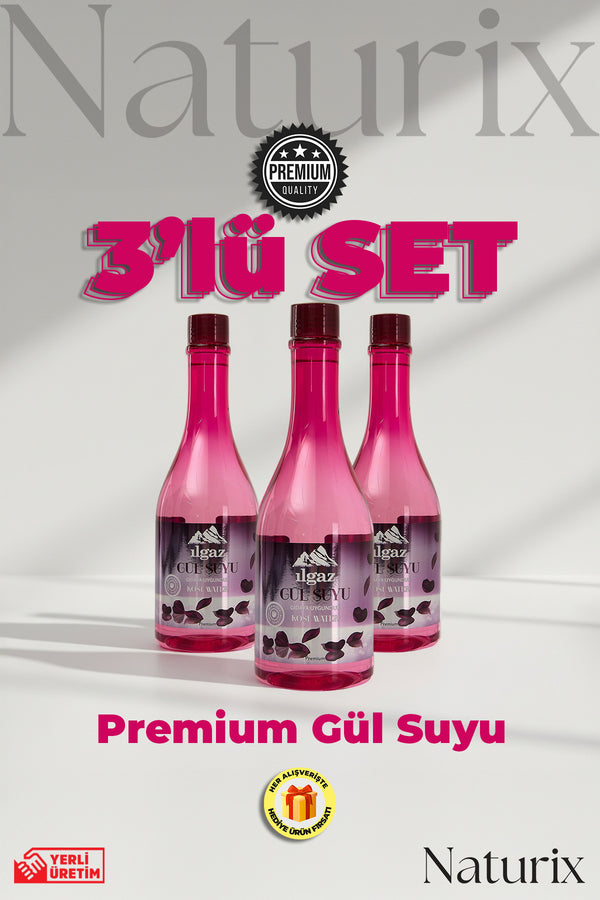 Gıdaya Eklenebilir Ve Içilebilir Gül Suyu 400 ml - 3'lü Eko Paket | Gıdaya Uygun Gül Aromalı