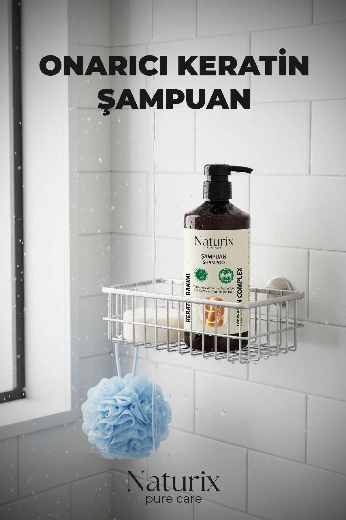Keratin Şampuanı - Yıpranmış Saçlar Için Paraben, Tuz Içermeyen Keratinli Şampuan 600ml