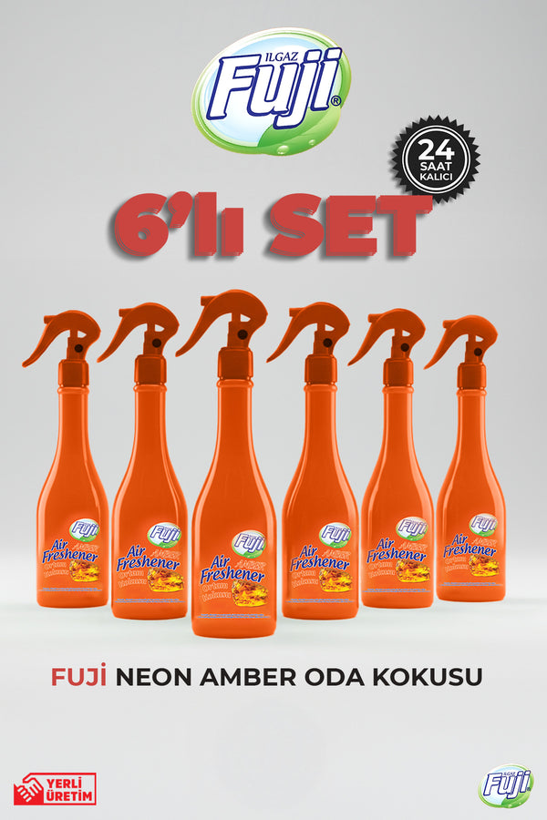 Amber Oda Spreyi 400 ml - 6'lı Eko Paket | Air Freshener Neon Amber Oda Kokusu