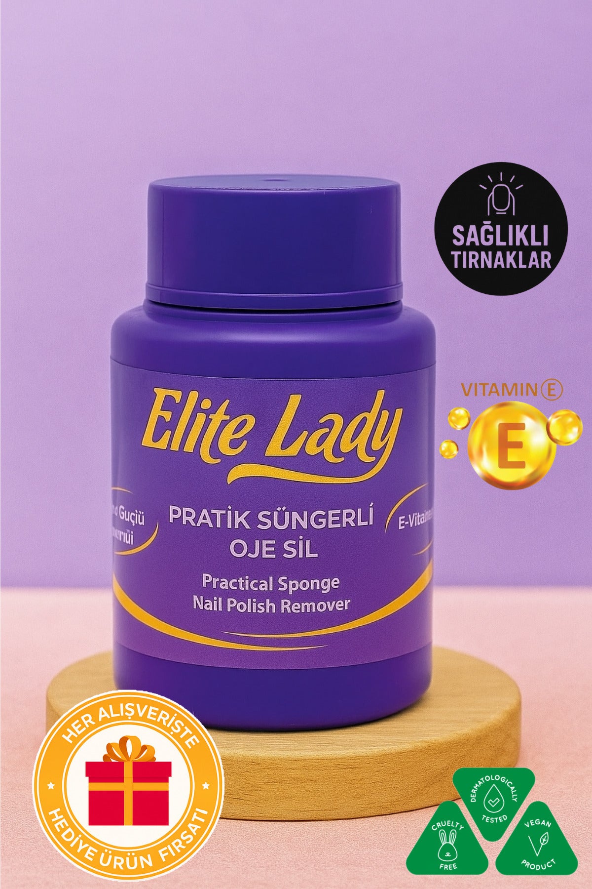 Süngerli E-vitaminli Aseton 75 ml | Ultra Güçlü Aseton