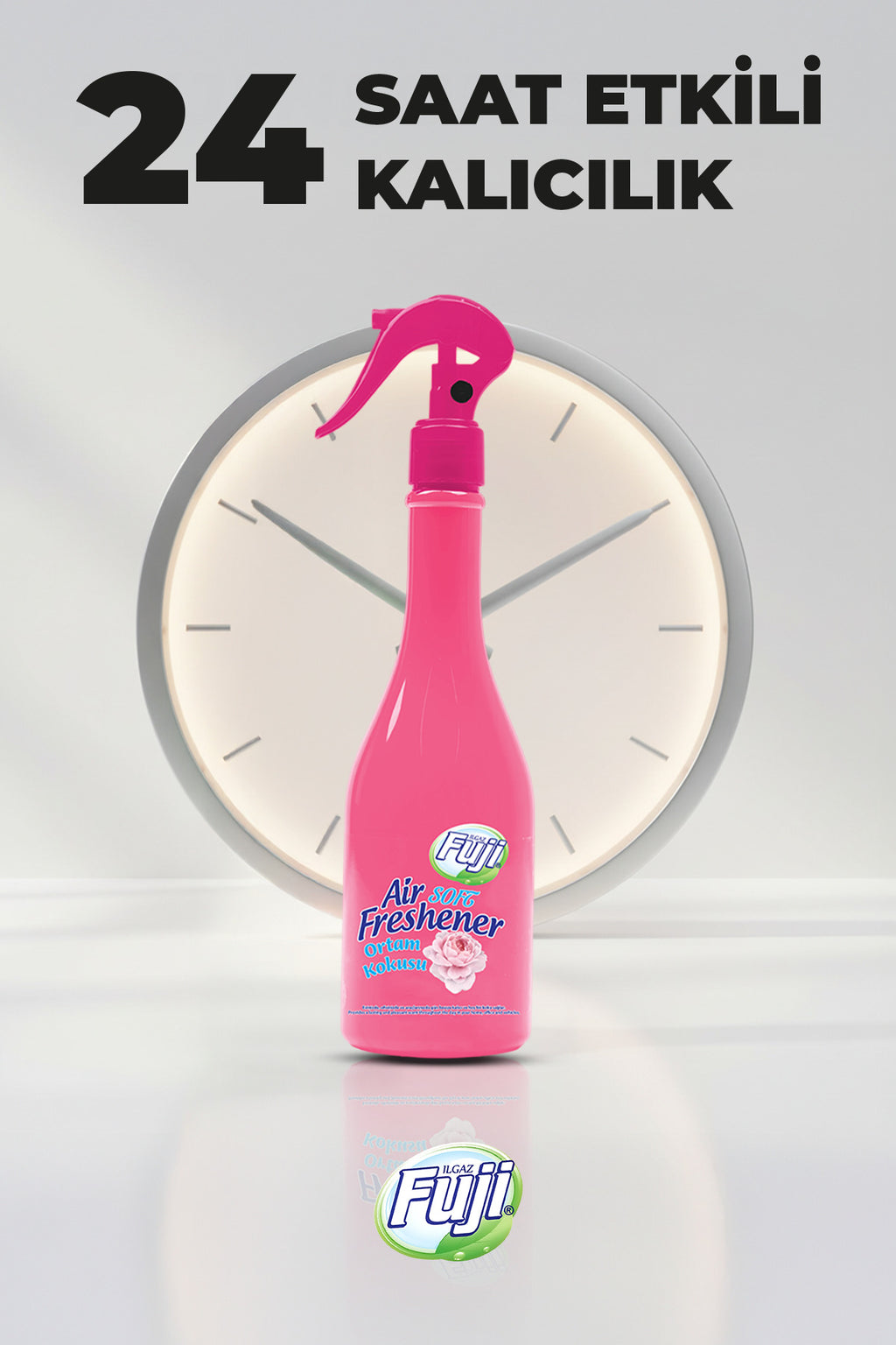 Soft Oda Spreyi 400 ml - 6'lı Eko Paket | Air Freshener Neon Pembe Çiçekler Oda Kokusu