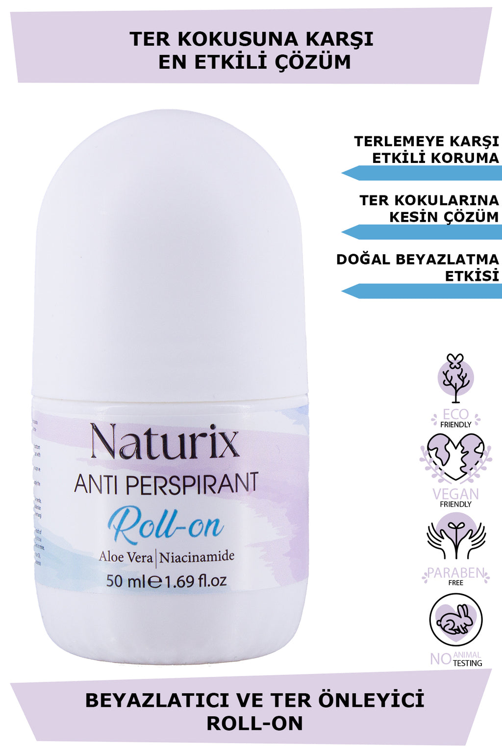 Ter Ve Koku Önleyici Aloe Vera Roll-on 50 ml