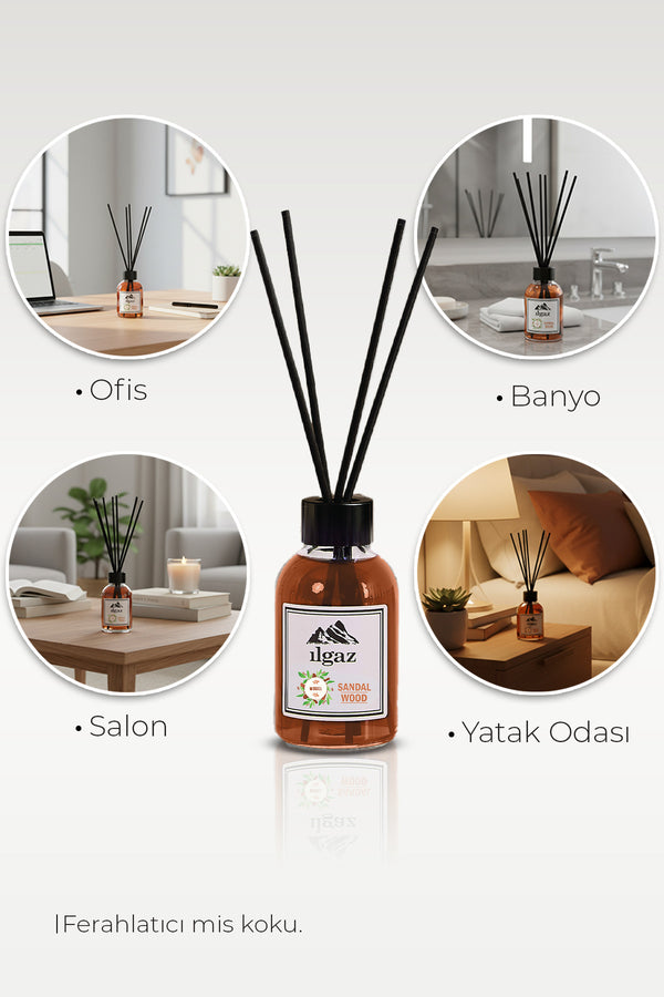 Sandal Ağacı Bambu Çubuklu Oda Kokusu 110 ml | Red Diffuser Sandal Wood Ortam Kokusu