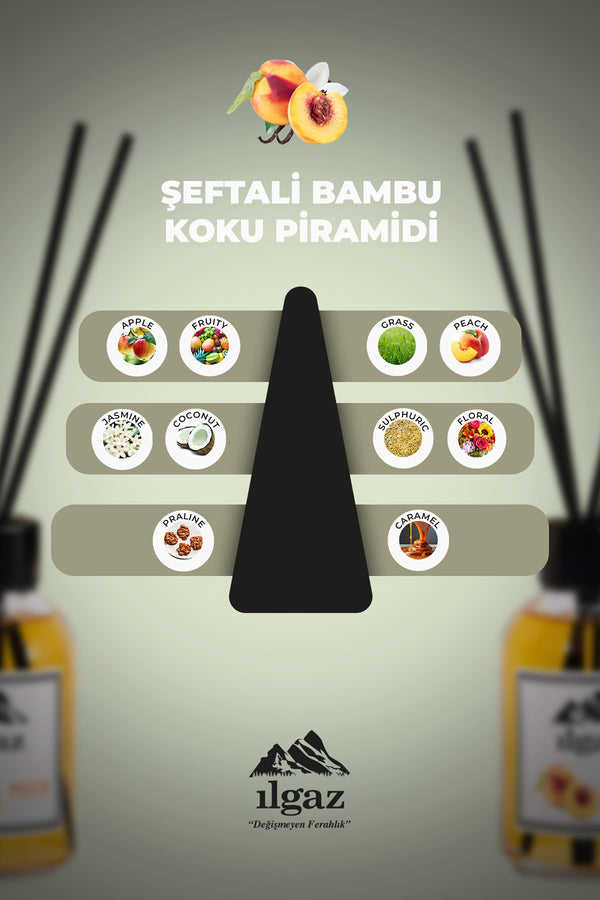 Şeftali Bambu Çubuklu Oda Kokusu 110 ml | Red Diffuser Peach Meyveli Ortam Kokusu