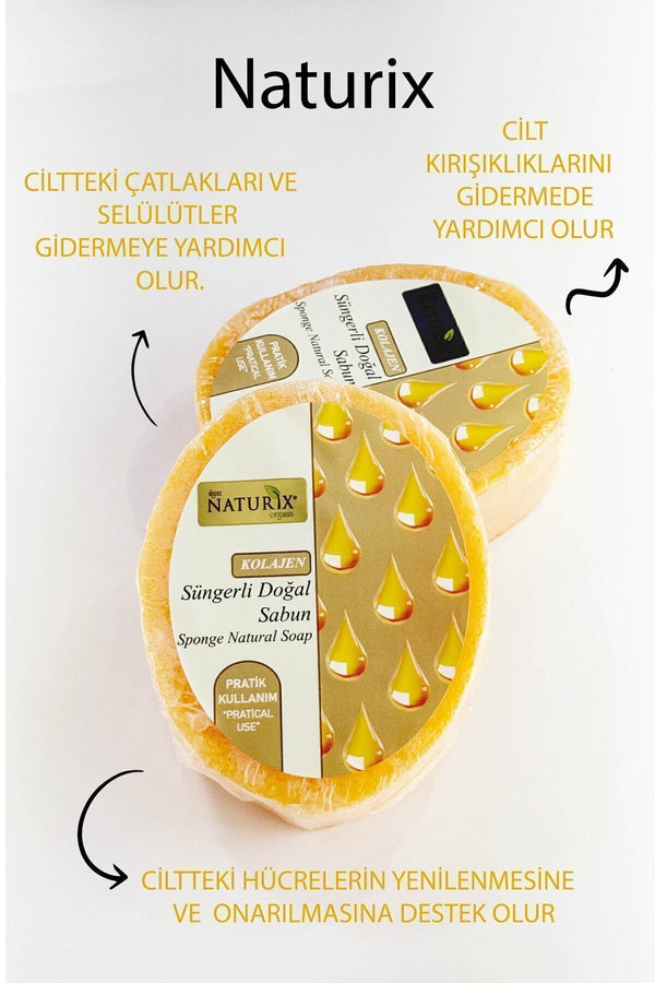Kolajen Süngerli Sabun 150 gr | Doğal Collagen Soap | Derin Temizlik Ve Yaşlanma Karşıtı Bakım
