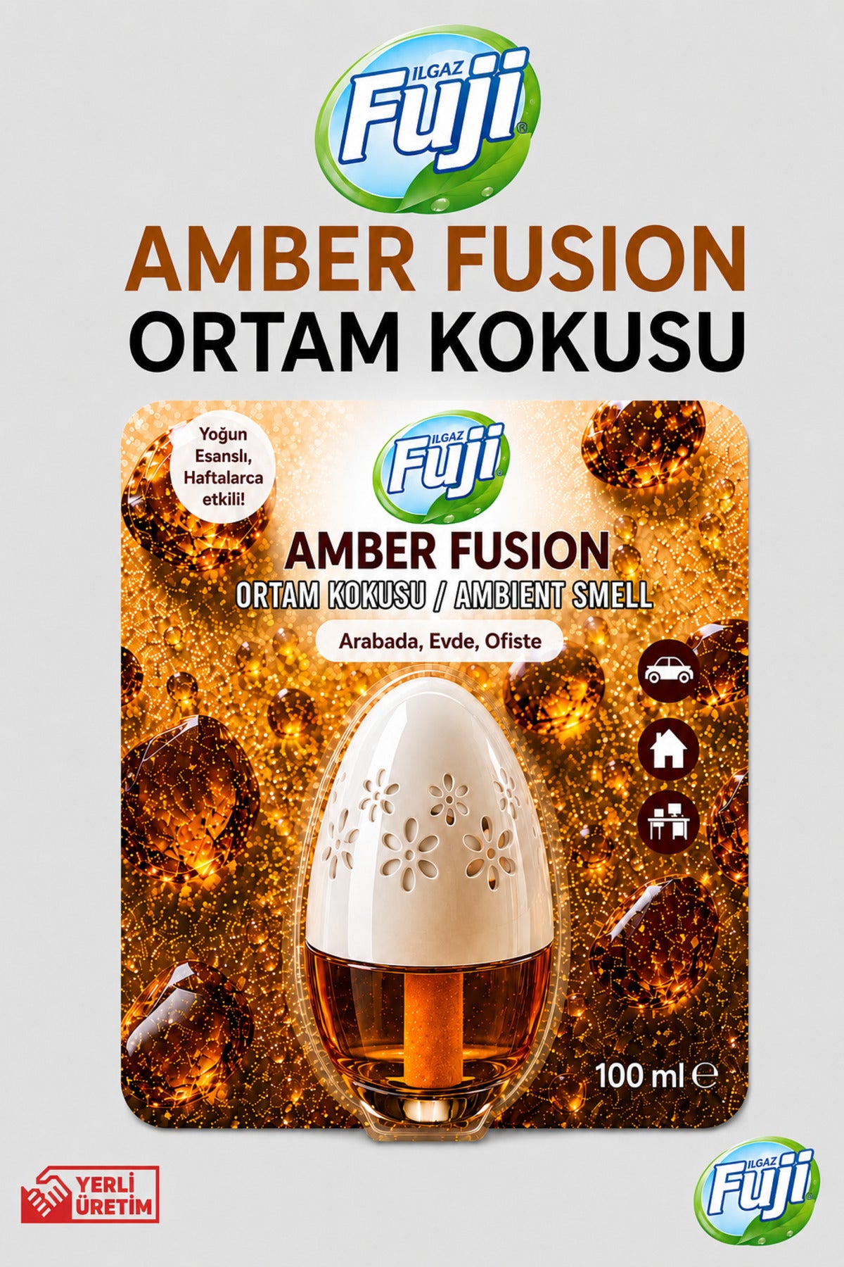 Amber Araç, WC, Oda ve Ortam Kokusu 100 ml | Amber Fusion Kalıcı Kavanoz Koku