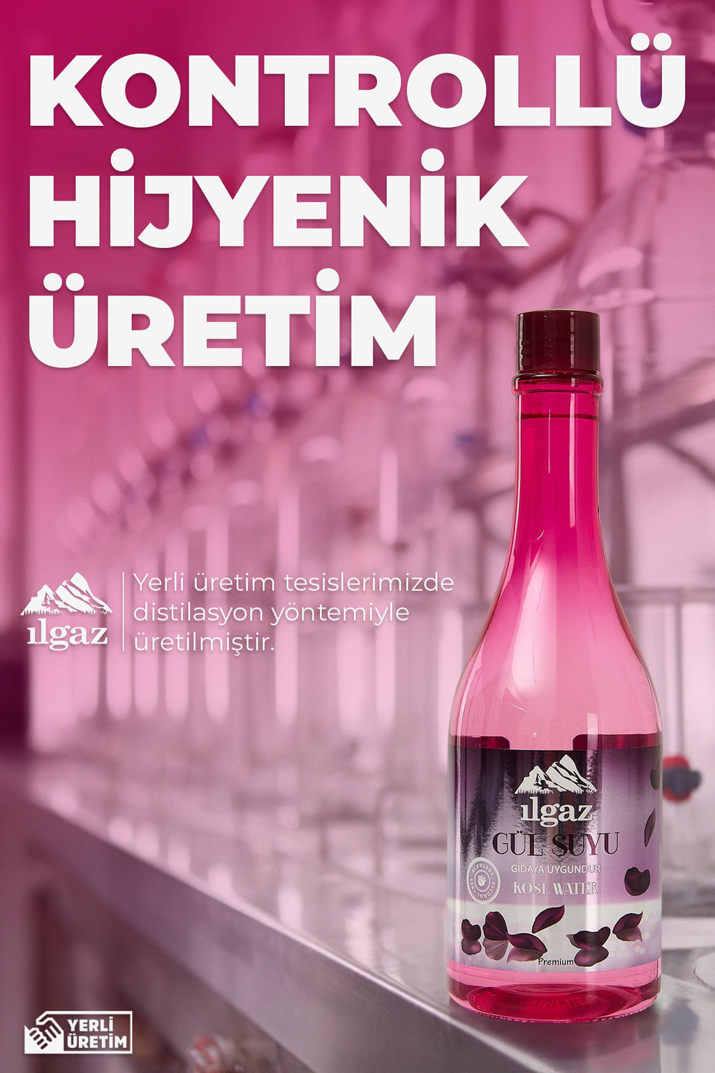 Gıdaya Eklenebilir Ve Içilebilir Gül Suyu 400 ml - 3'lü Eko Paket | Gıdaya Uygun Gül Aromalı