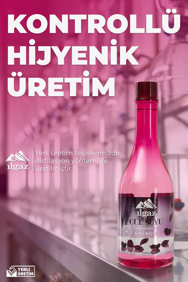 Gıdaya Eklenebilir Ve Içilebilir Gül Suyu 400 ml - 3'lü Eko Paket | Gıdaya Uygun Gül Aromalı