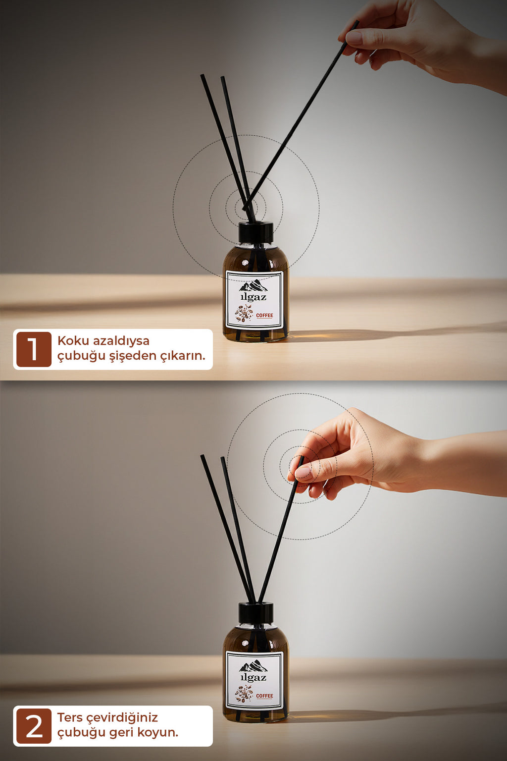 Kahve Bambu Çubuklu Oda Kokusu 110 ml | Red Diffuser Coffe Ortam Kokusu