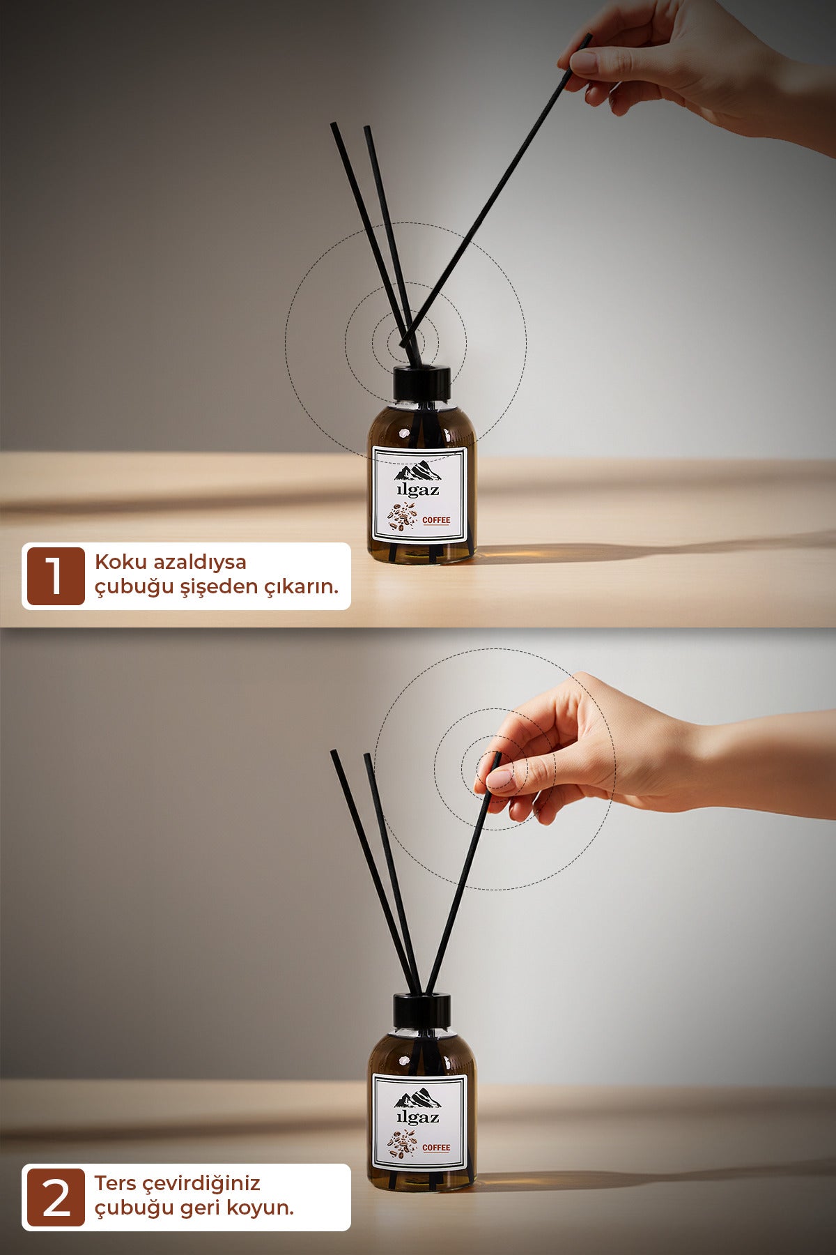 Kahve Bambu Çubuklu Oda Kokusu 110 ml | Red Diffuser Coffe Ortam Kokusu