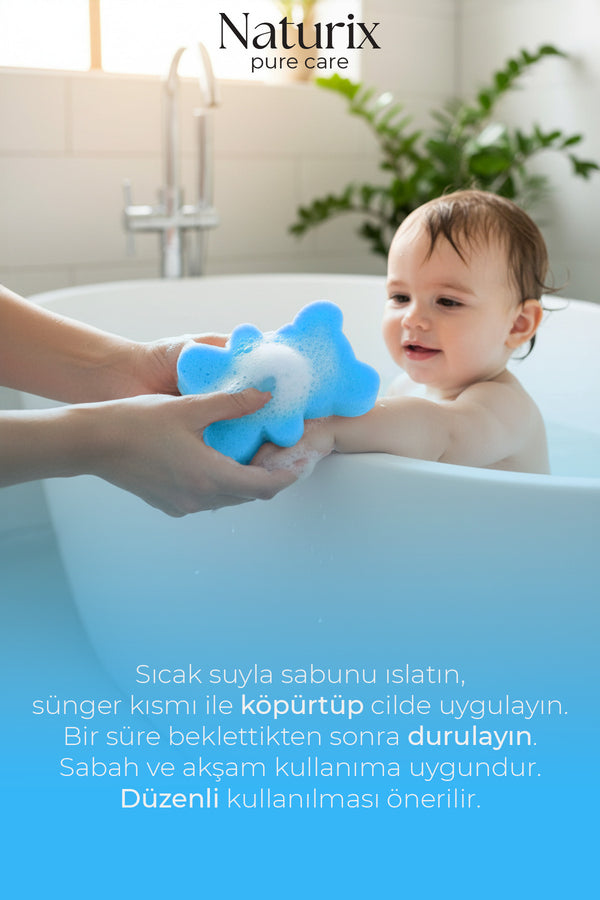 Ayıcık Şekilli Süngerli Okyanus Ferahlığı Çocuk Sabunu Hassas Ciltler İçin Yumuşak Bakım - 150 gr