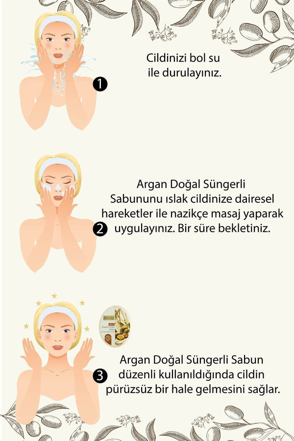 Argan Yağlı Süngerli Sabun 150 gr | Doğal Peeling Ve Nemlendirici Etki