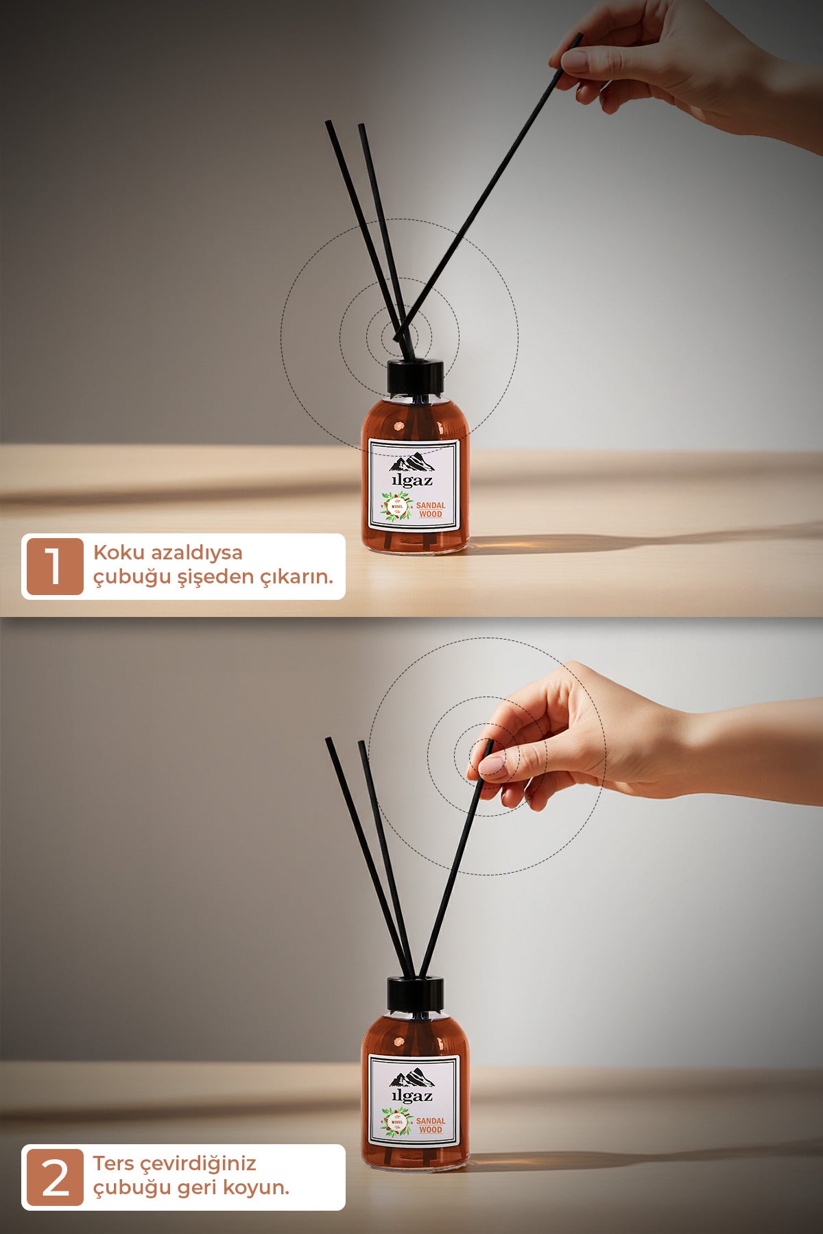 Sandal Ağacı Bambu Çubuklu Oda Kokusu 110 ml | Red Diffuser Sandal Wood Ortam Kokusu