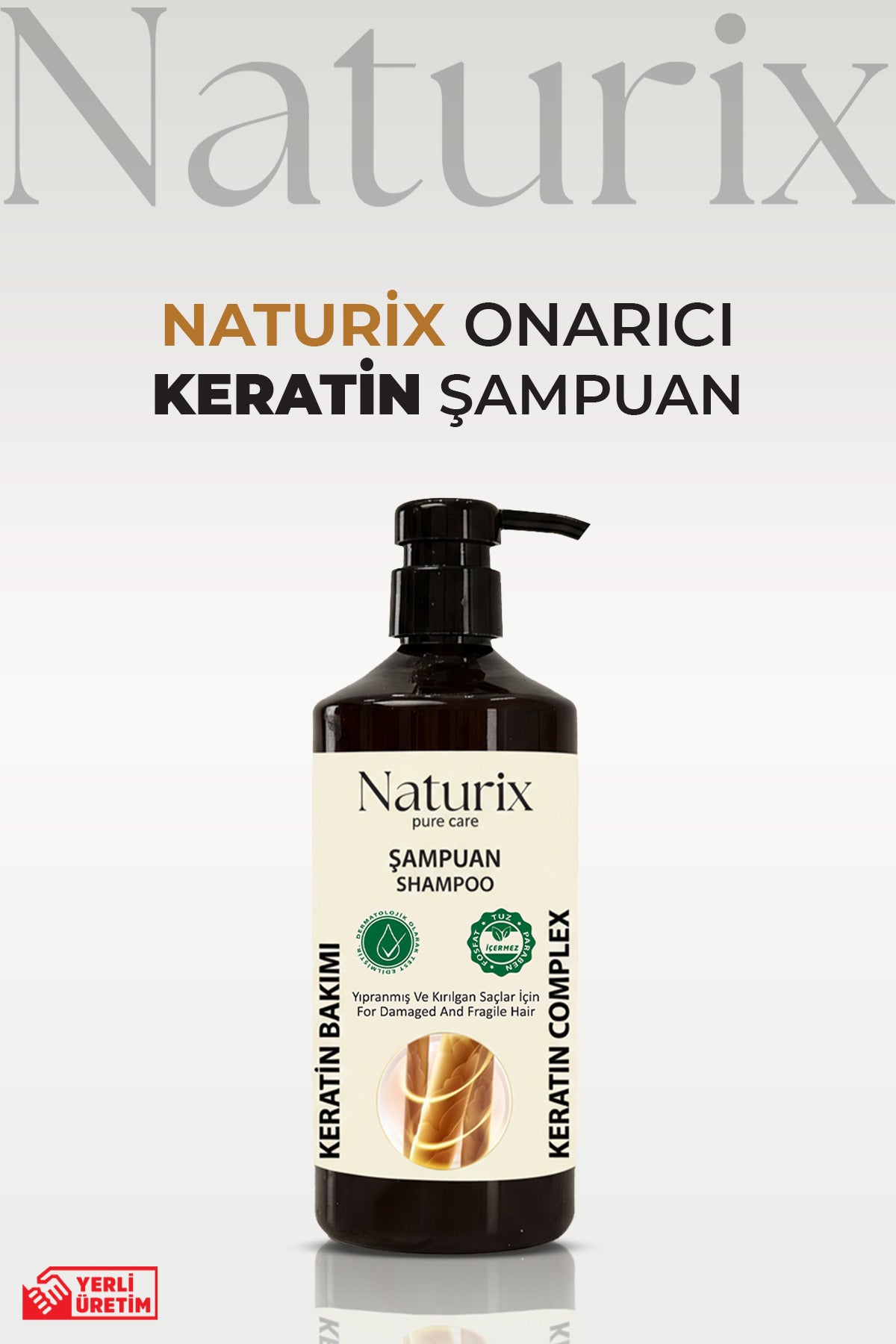 Keratin Şampuanı - Yıpranmış Saçlar Için Paraben, Tuz Içermeyen Keratinli Şampuan 600ml