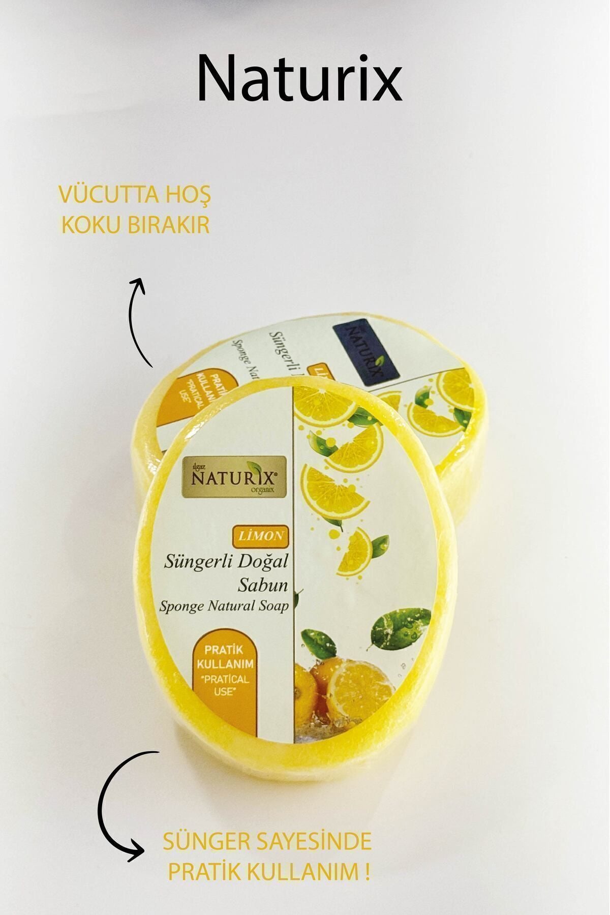 Limon Süngerli Sabun 150 gr | Doğal Limon Soap | Peeling Etkili Cilt Arındırıcı