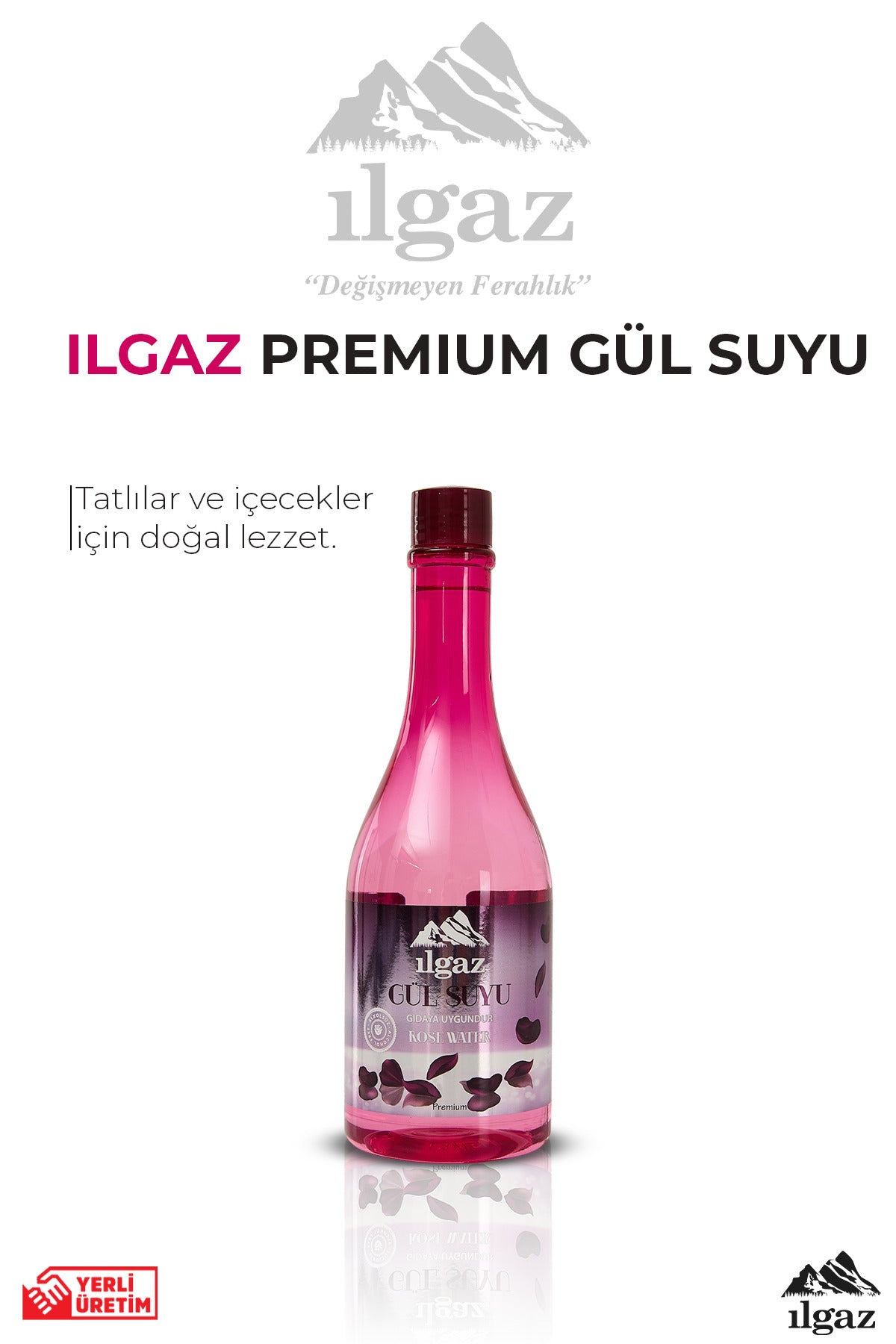 Gıdaya Eklenebilir Ve Içilebilir Gül Suyu 400 ml | Gıdaya Uygun Gül Aromalı
