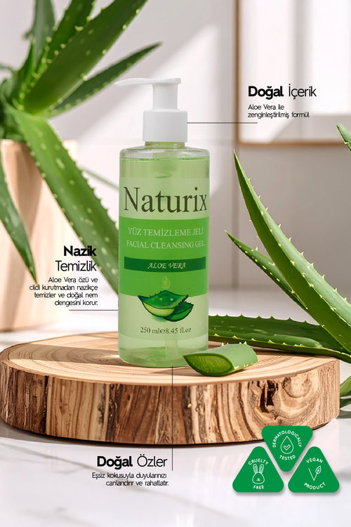 Aloe Vera Özlü Yüz Temizleme Jeli Canlandırıcı Ve Nemlendirici Bakım - 250 ml
