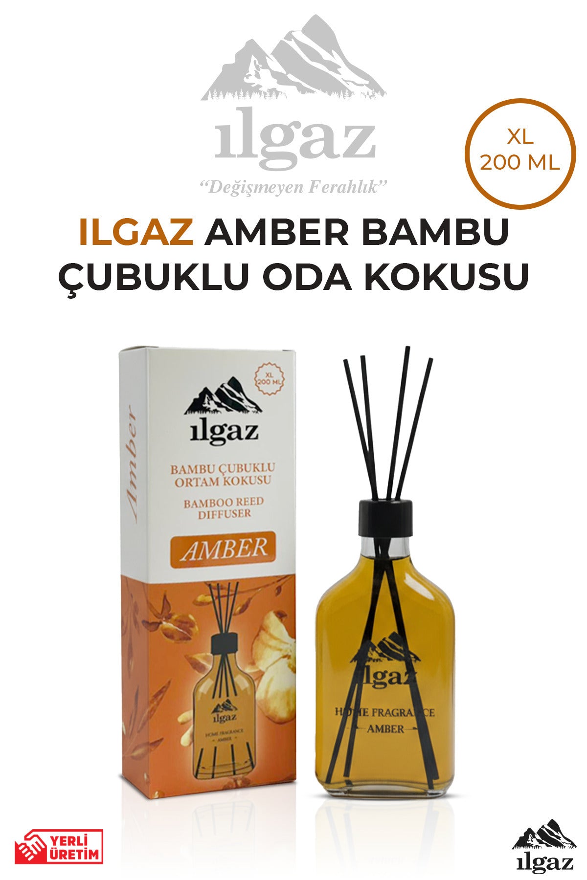 Amber Bambu Çubuklu Oda Kokusu 200 ML | XL Red Diffuser