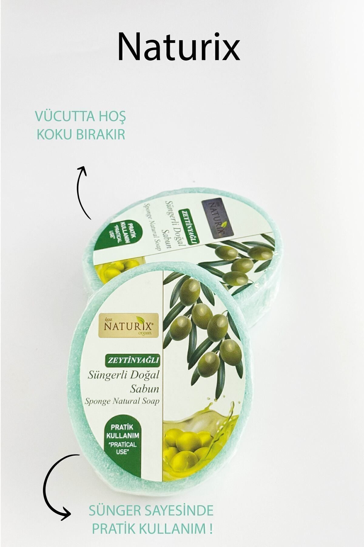 Zeytinyağlı Süngerli Sabun 150 gr | Doğal Nemlendirici Ve Arındırıcı Cilt Bakımı