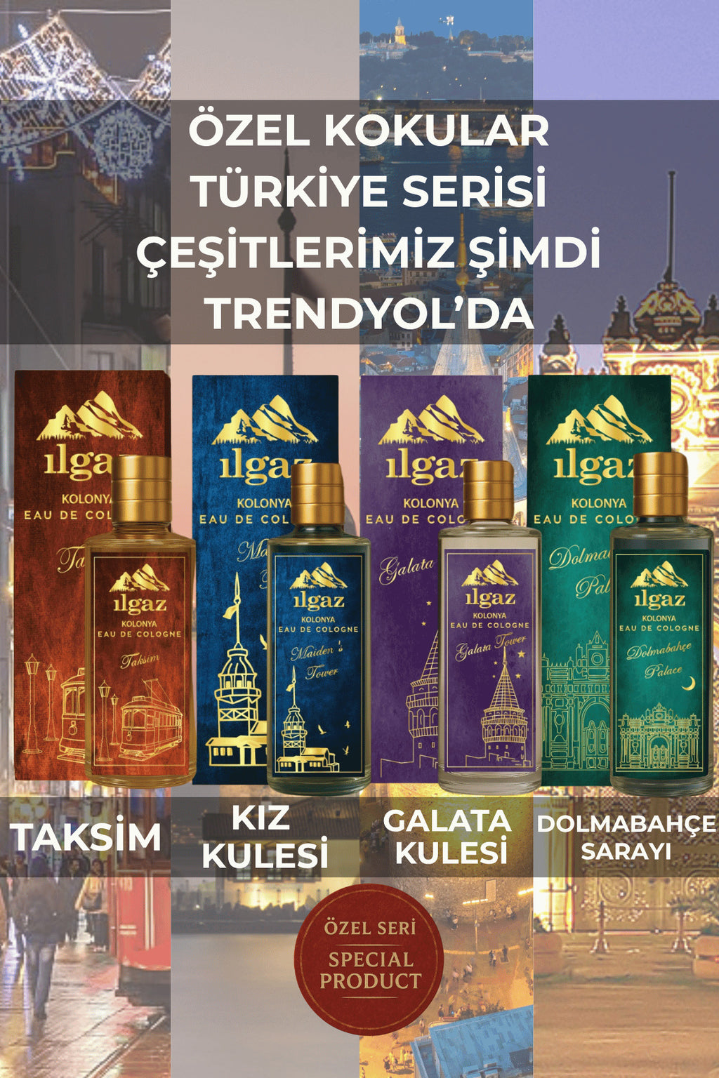 Galata Tower Kolonyası | Eau De Cologne Cam Şişe 250 ml | Türkiye Serisi Sakura Ağacı Kokusu