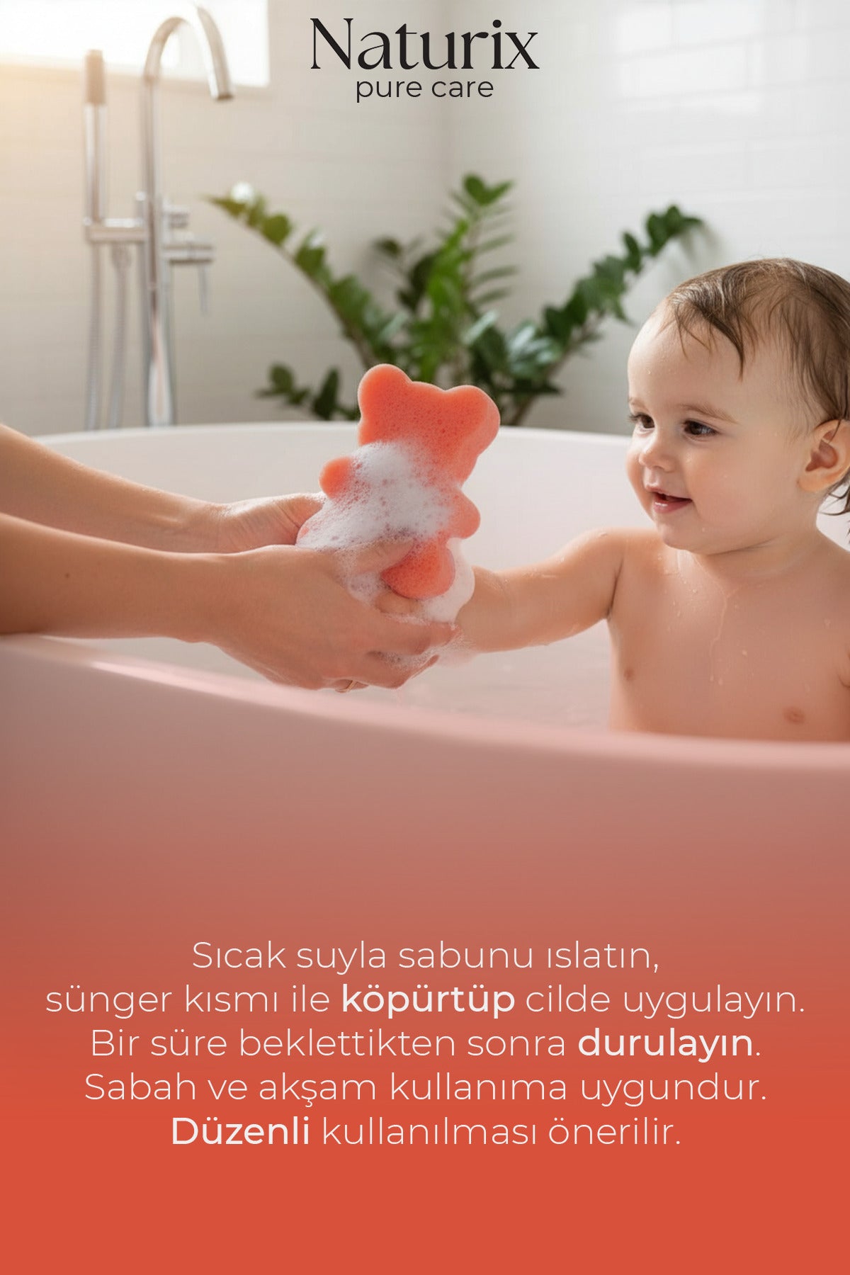 Ayıcık Şekilli Süngerli Çilekli Çocuk Sabunu Hassas Ciltler İçin Yumuşak Bakım - 150 gr