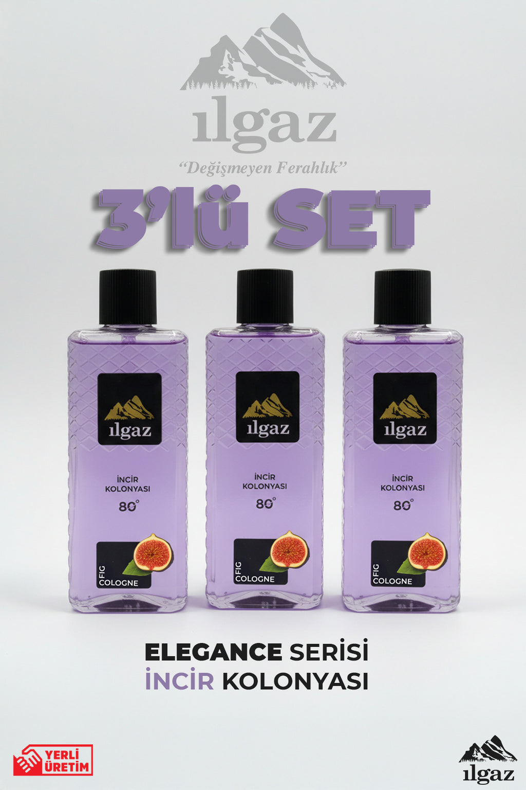 İncir Kolonyası 3'lü Set 80 Derece 400 ml | Elegance Series