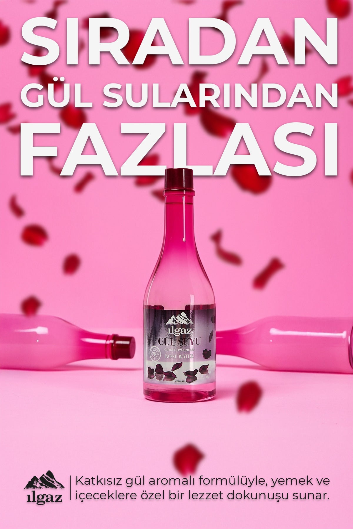 Gıdaya Eklenebilir Ve Içilebilir Gül Suyu 400 ml | Gıdaya Uygun Gül Aromalı