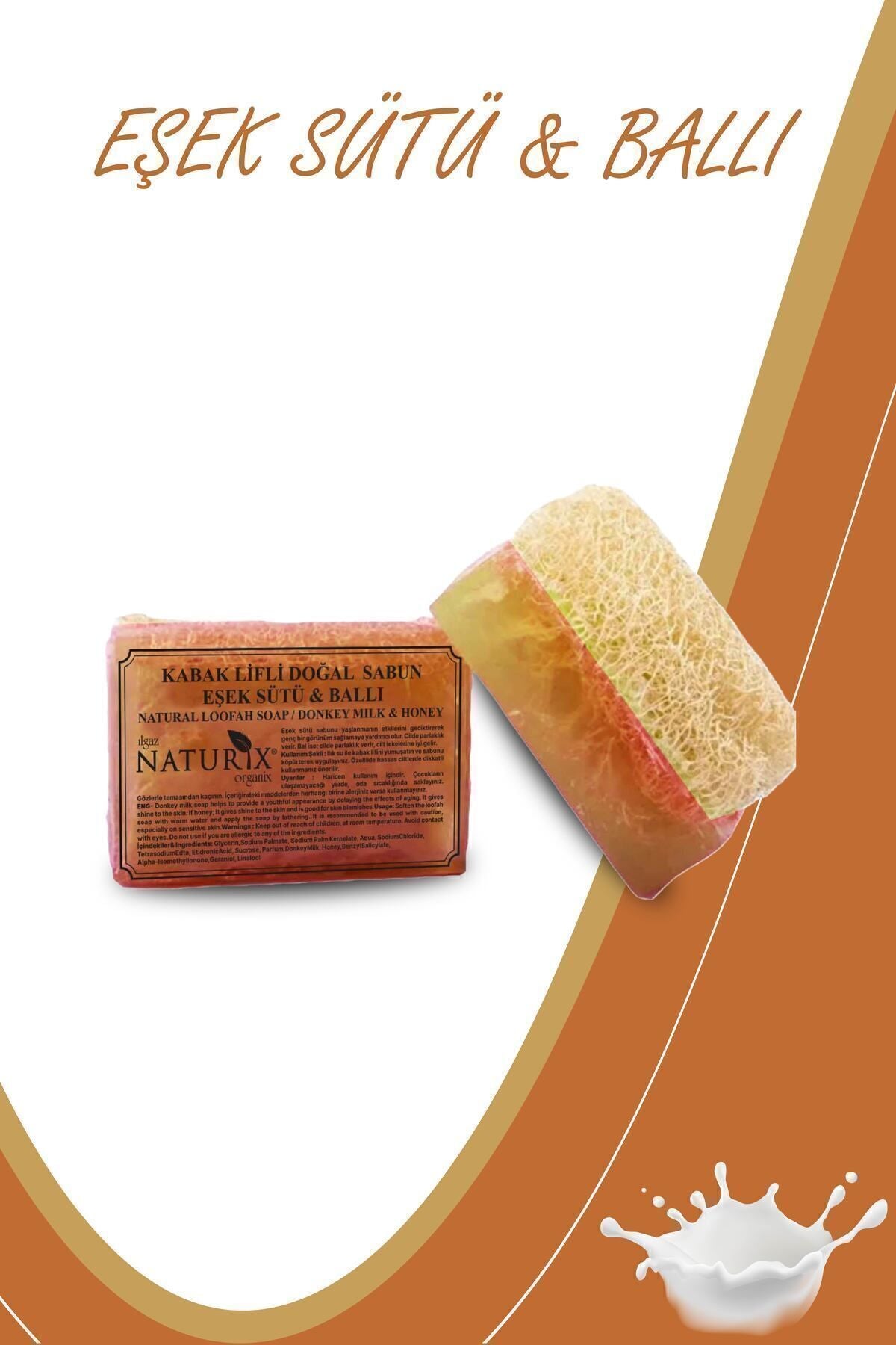 Kabak Lifli Eşek Sütü & Ballı Sabun 130 gr | Ipeksi Cilt Için Kurutucu Sabun