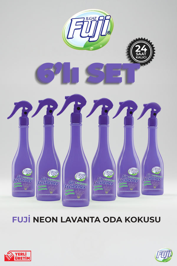 Lavanta Neon Oda Spreyi 6'lı Set 400 ml - Air Freshener Neon Ortam Kokusu Seti