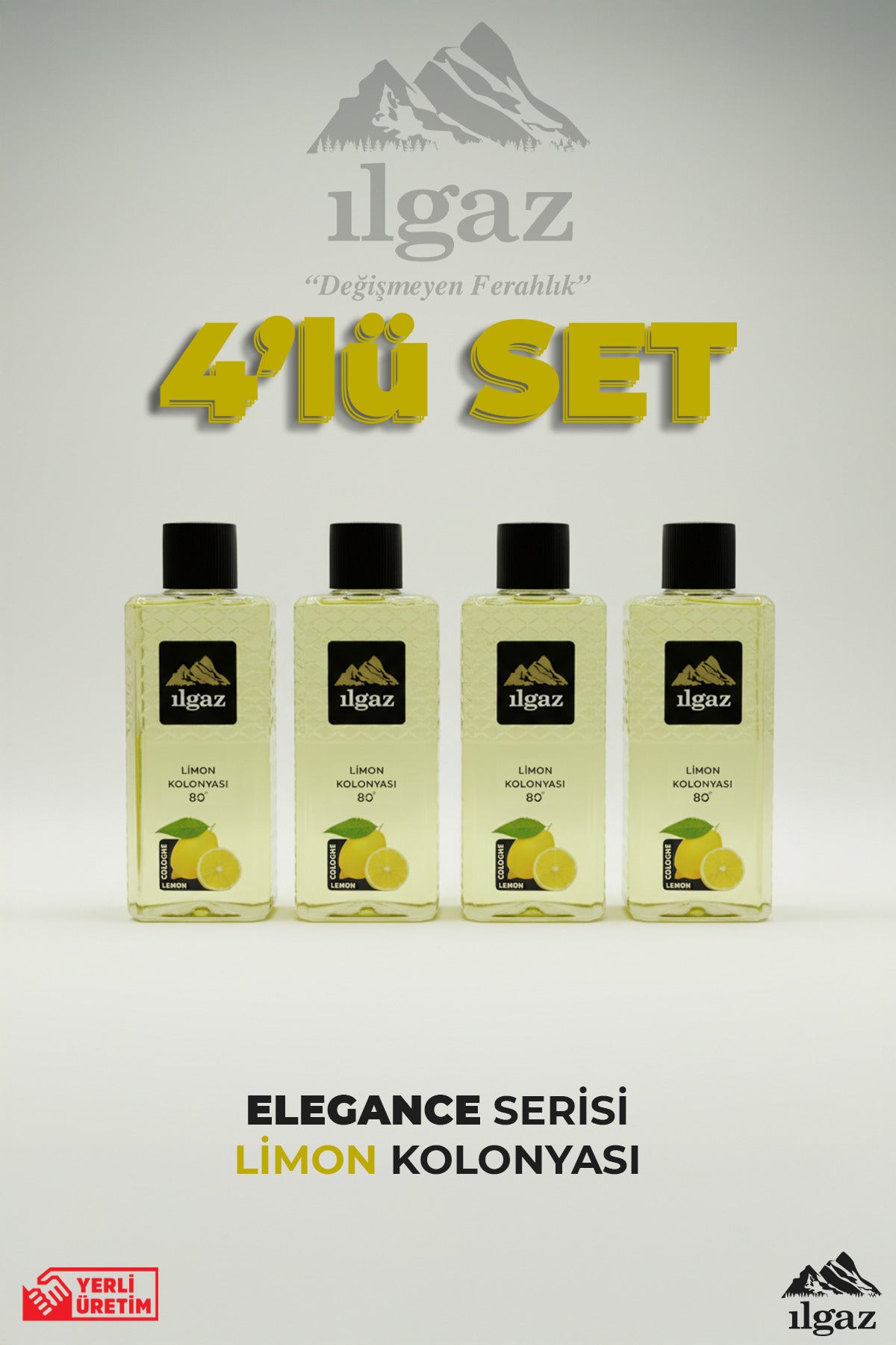 Limon Kolonyası 4'lü Set 80 Derece 400 ml | Elegance Series