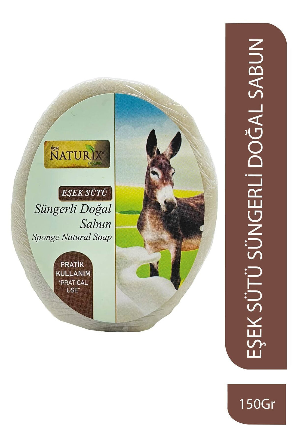 Eşek Sütü Süngerli Sabun 150 gr | Doğal Kurutucu Ve Cilt Pürüzsüzleştirici Sabun