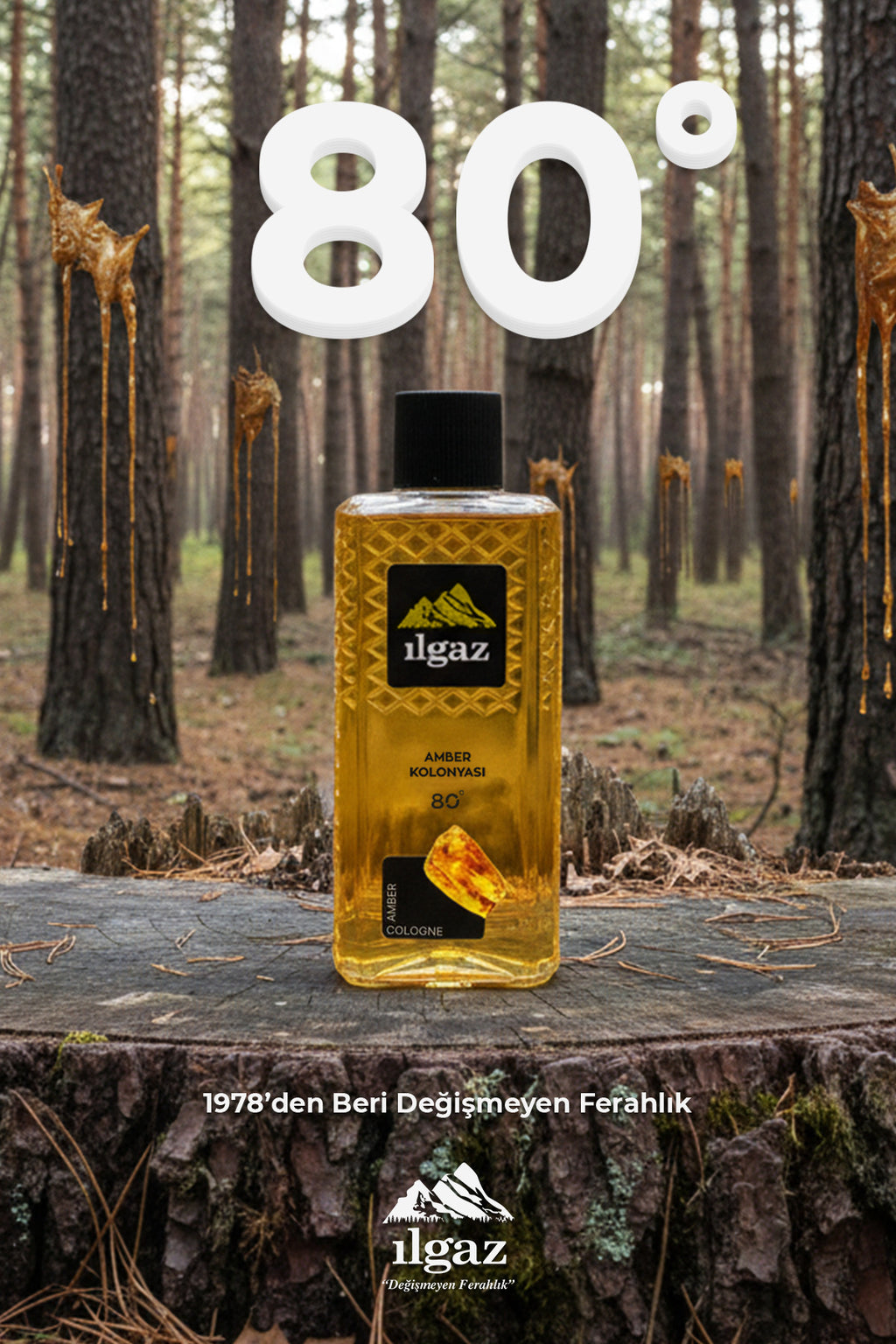 Amber Kolonyası 4'lü Set 80 Derece 400 Ml | Elegance Series