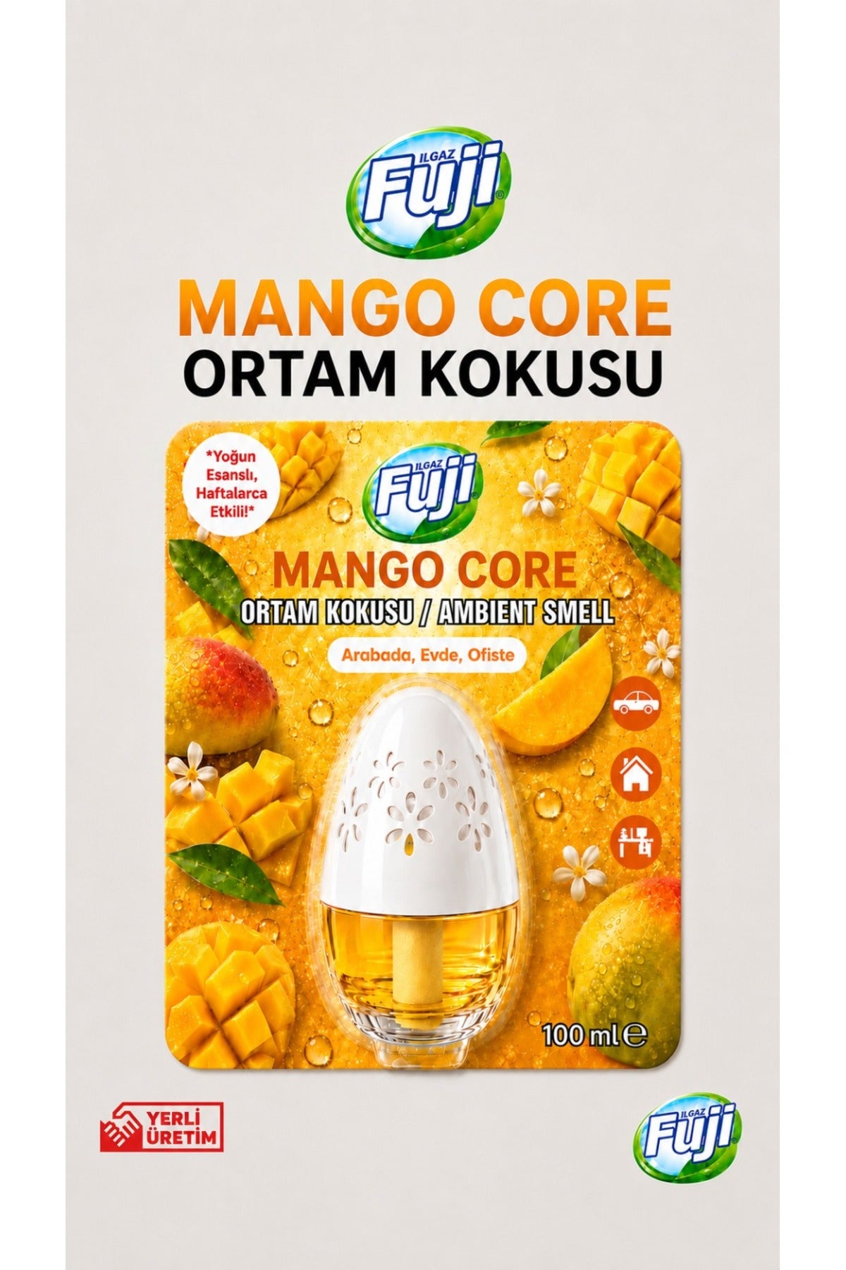 Mango Kokulu Araç, WC, Oda ve Ortam Kokusu 100 ml | Mango Core Kalıcı Kavanoz Koku