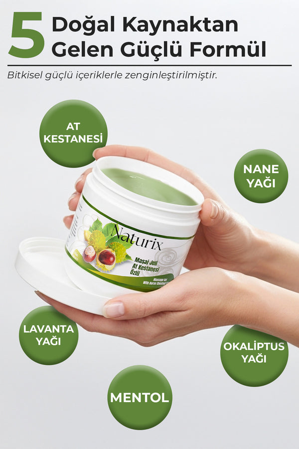 At Kestanesi Masaj Jeli 500 Ml 3'lü Horse Chestnut Masaj Balsamı Yoğun Jel Kıvam