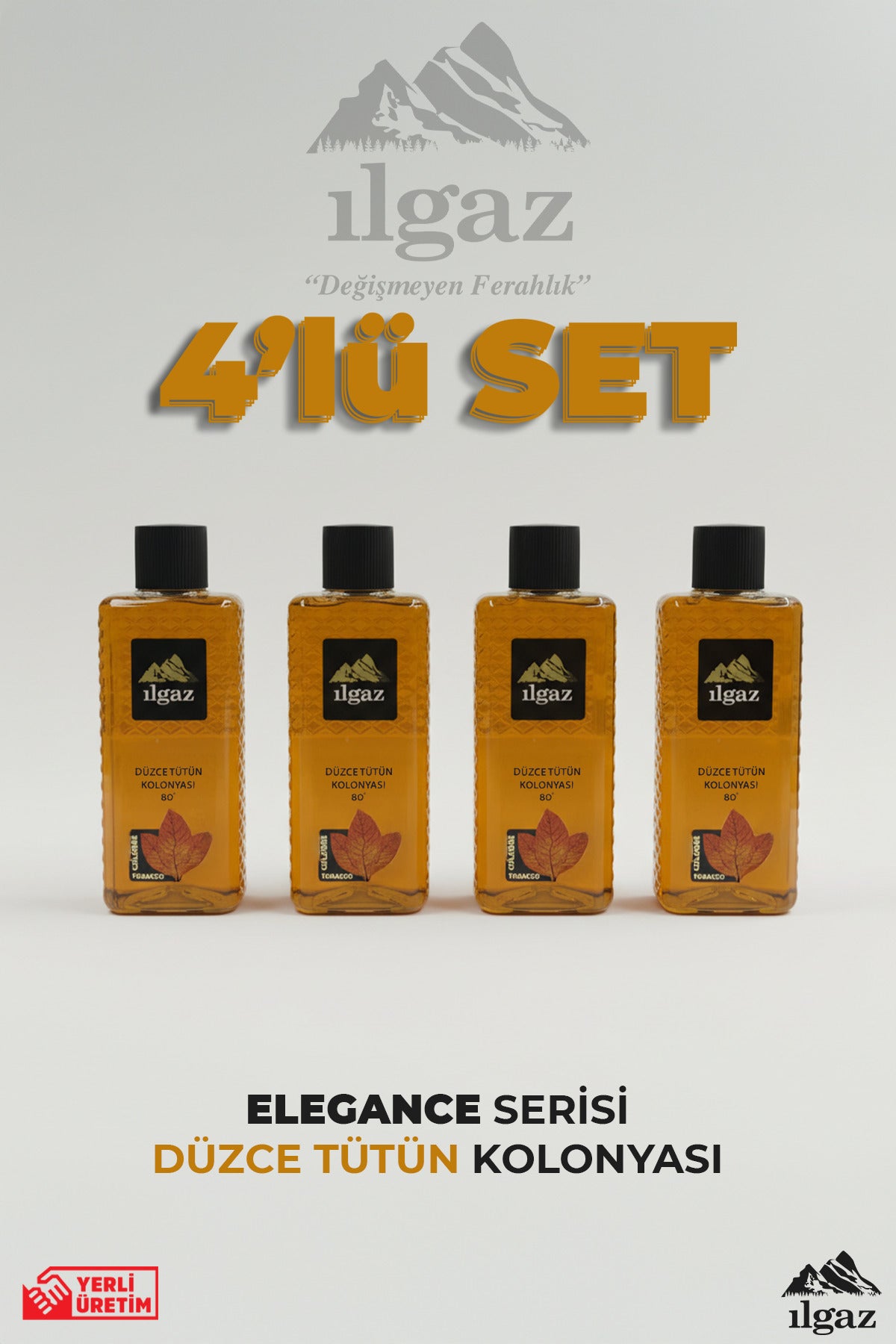 Düzce Tütün Kolonyası 4'lü Set 80 Derece 400 ml | Elegance Series