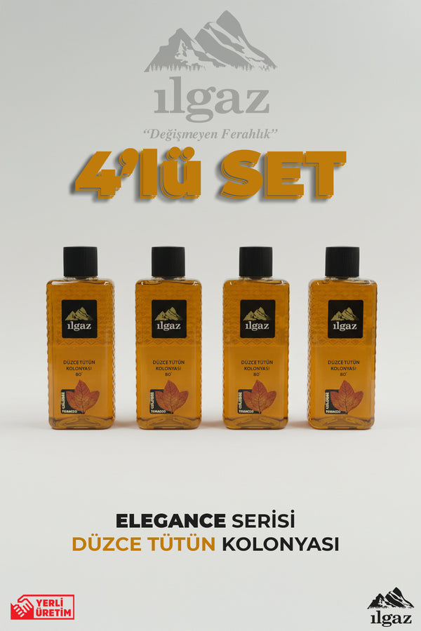 Düzce Tütün Kolonyası 4'lü Set 80 Derece 400 ml | Elegance Series