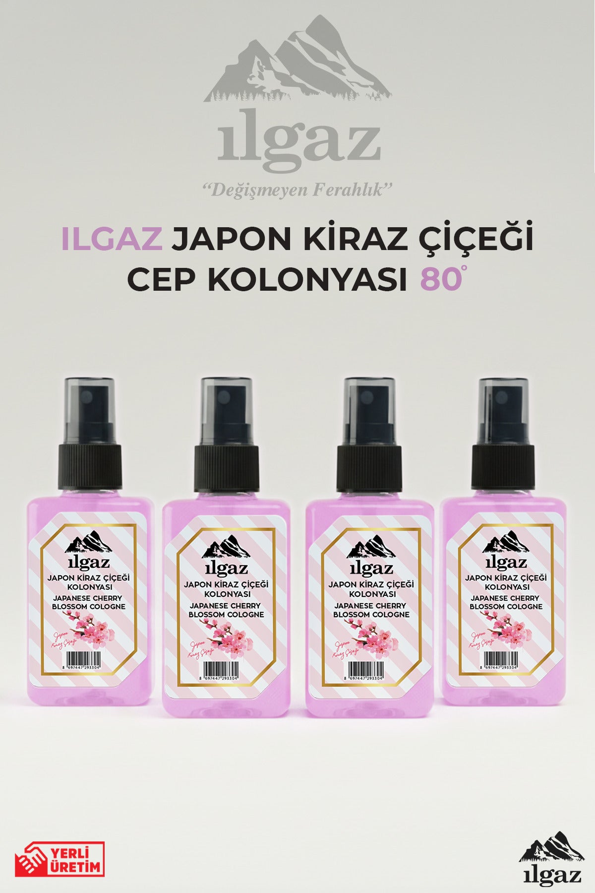 Japon Kiraz Çiçeği Kolonyası 4’lü Sprey Set | Çiçeksi ve Kalıcı Koku - 4x50 ml