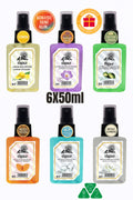 Zeytin Çiçeği & Safran & Beyaz Zambak & Tütün & Limon & Ice Fresh Kolonya 50 ml | Elegance 6'lı Set