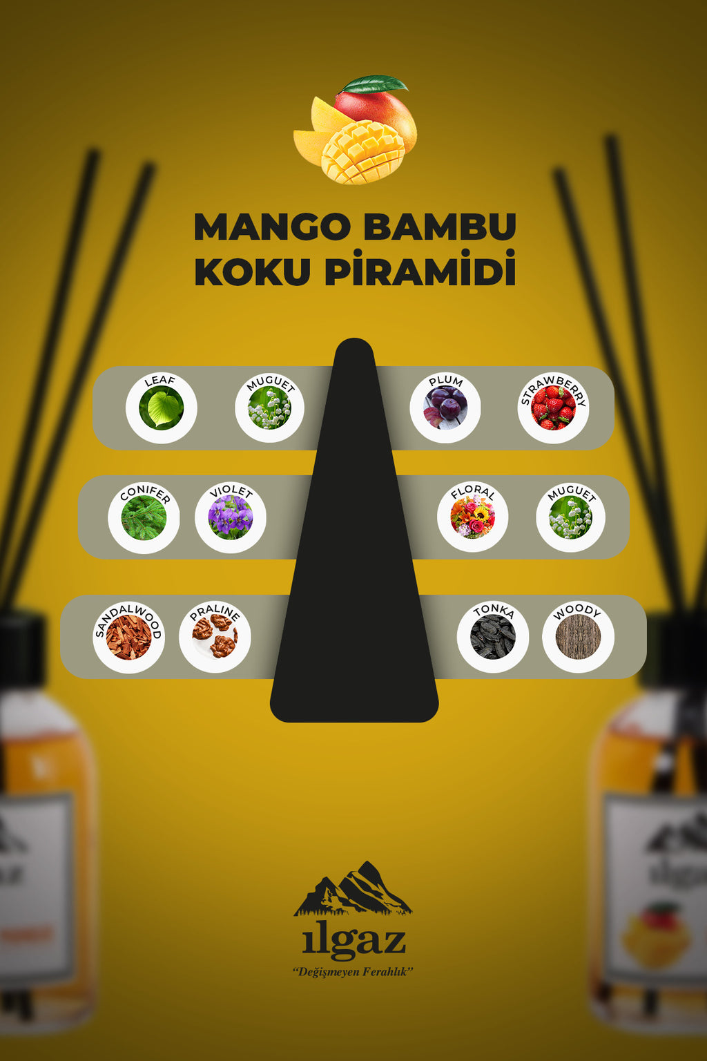 Mango Bambu Çubuklu Oda Kokusu 110 ml | Red Diffuser Mangue Meyveli Ortam Kokusu