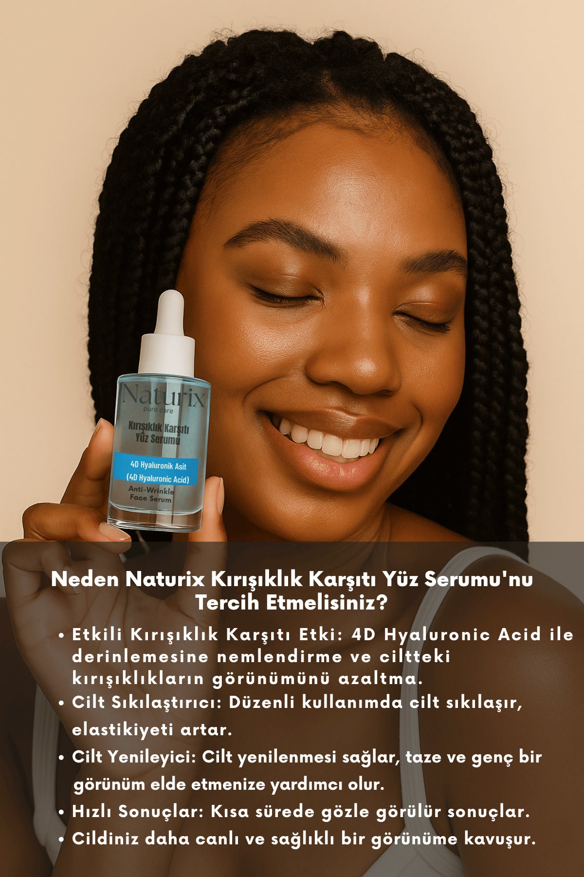Kırışıklık Karşıtı Yüz Serumu | 4D Hyaluronic Acid | Derin Nemlendirme & Cilt Yenileme 30 ml