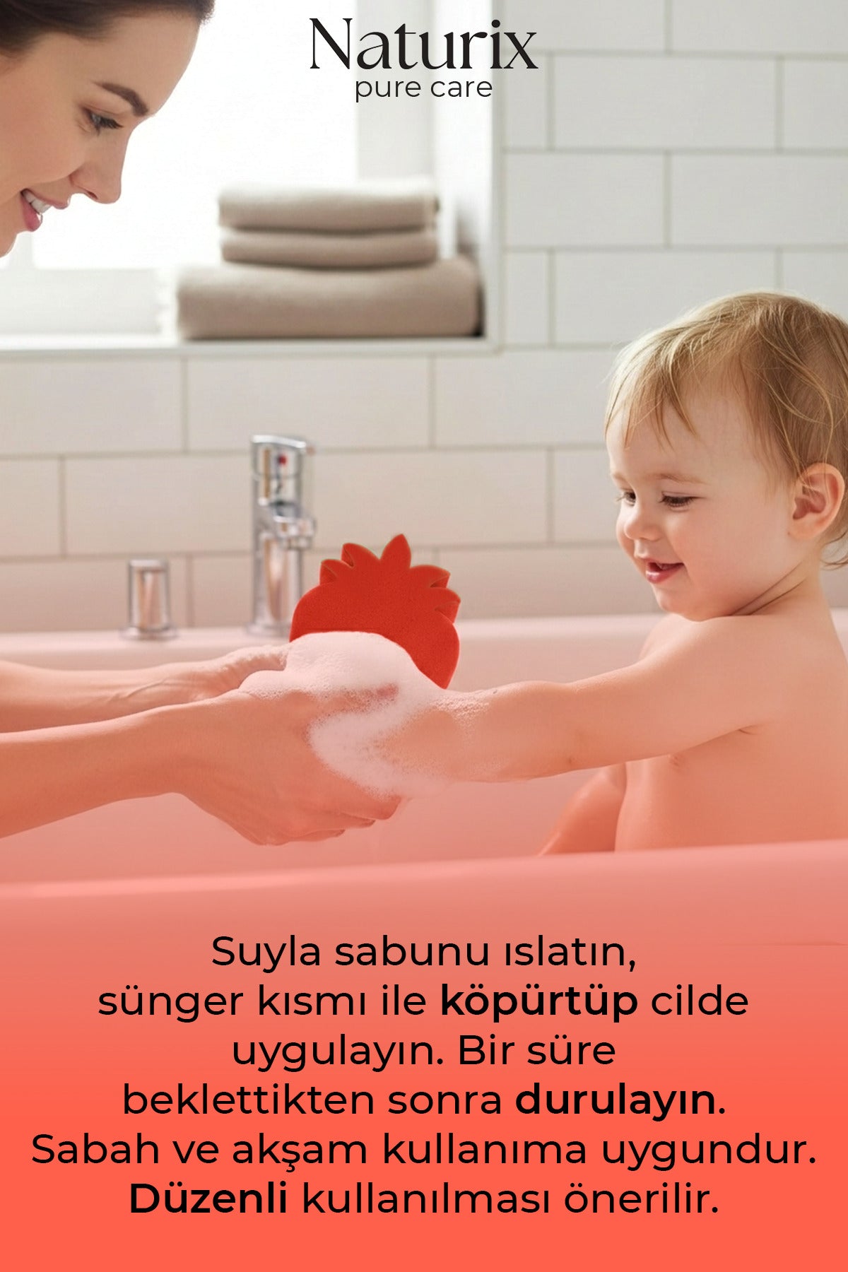 Çilek Şekilli Süngerli Çocuk Sabunu 130Gr