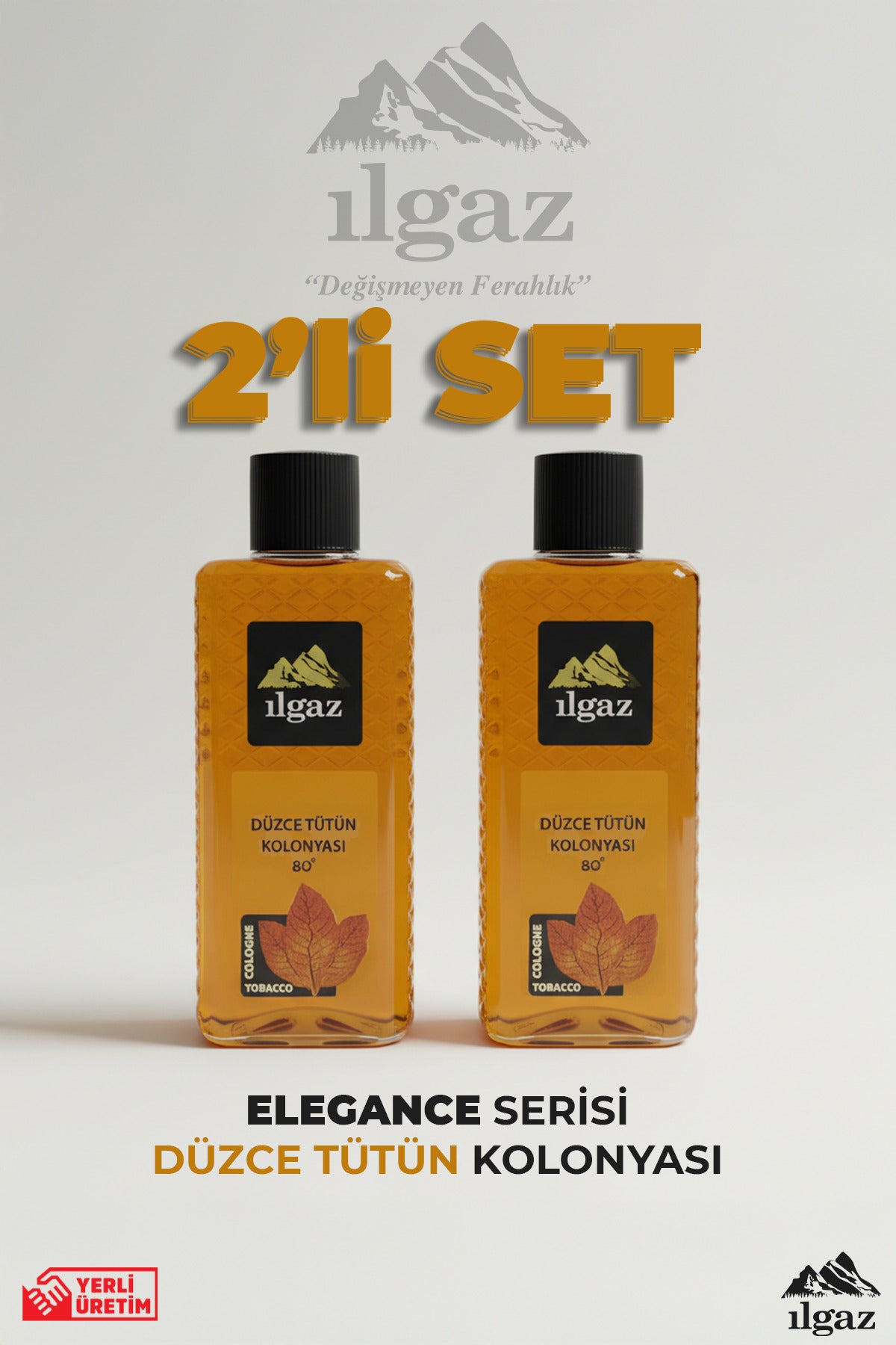 Düzce Tütün Kolonyası 2'li Set 80 Derece 400 ml | Elegance Series