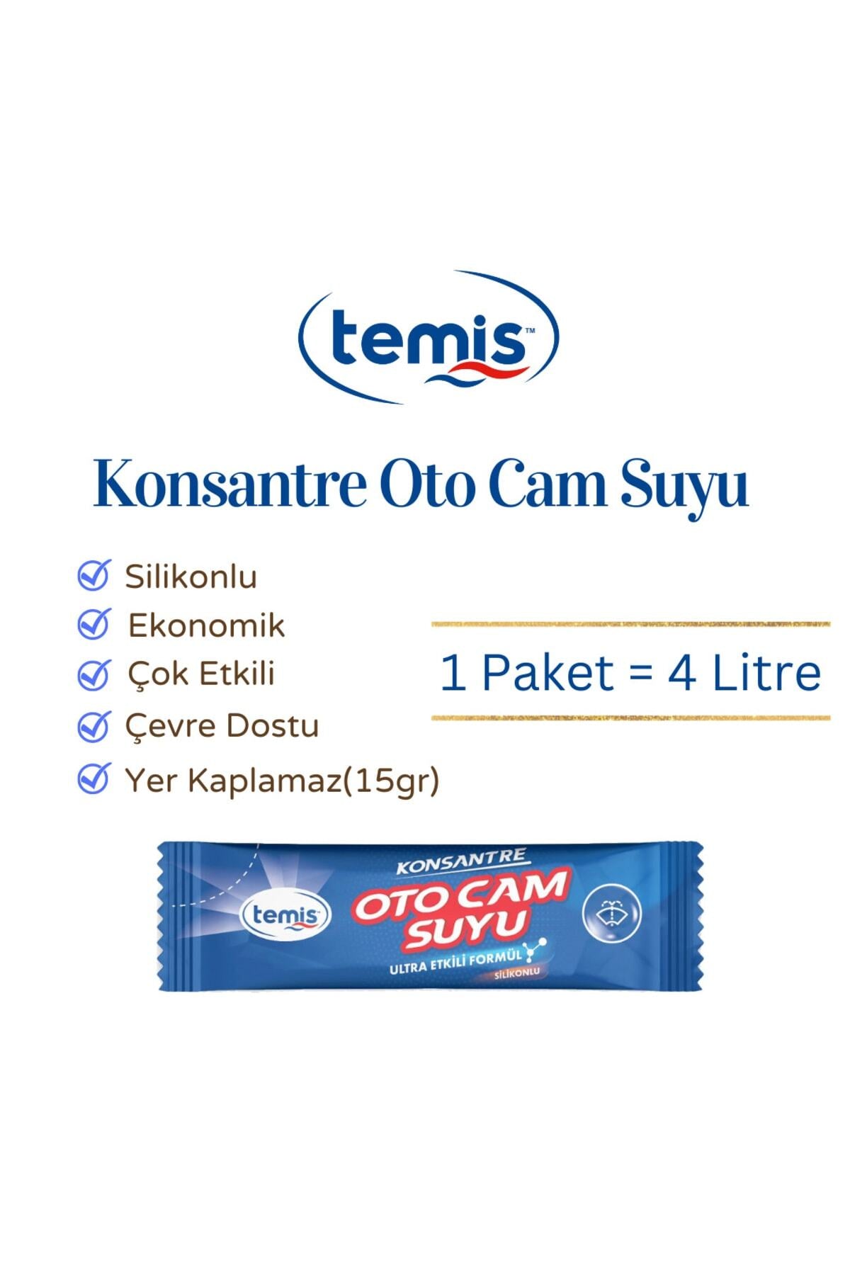 Yeni Nesil Silikonlu Konsantre Oto Cam Suyu Ultra Etkili ( 3 Paket = 12 Litre )